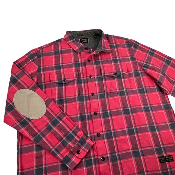 LL Bean x Todd Snyder Flannel Mens XXL Organic Cotton Elbow Patch Red Plaid NEW - Picture 1 of 9